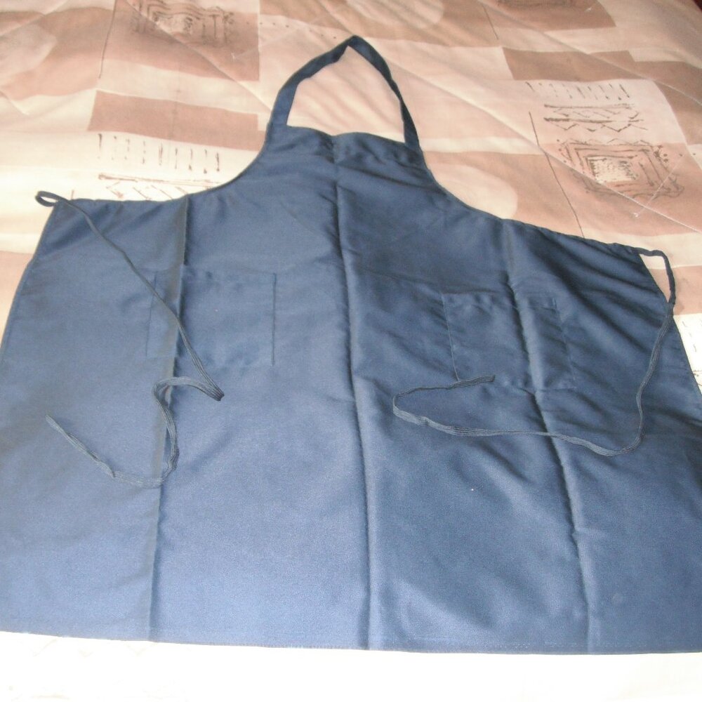 Apron Workshop Kitchen Cooking Garden Pockets Dark Blue New